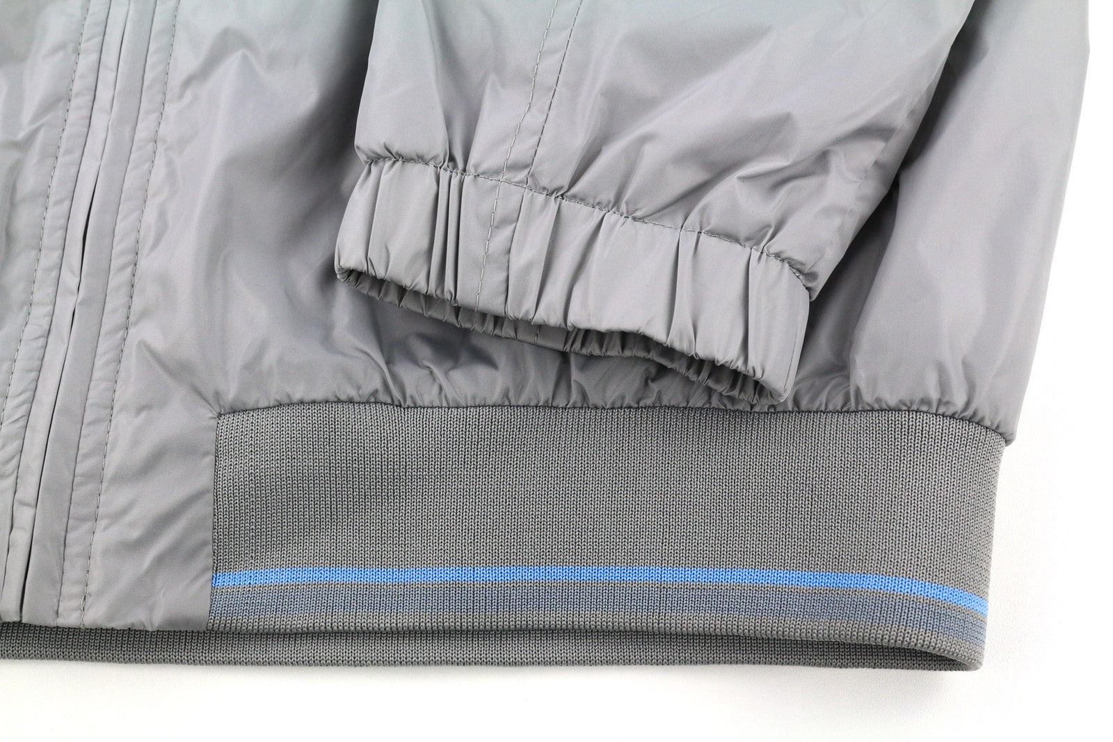 TRUSSARDI JEANS Mens Jacket 52 Grey Lightweight Zip Bomber Long Sleeve