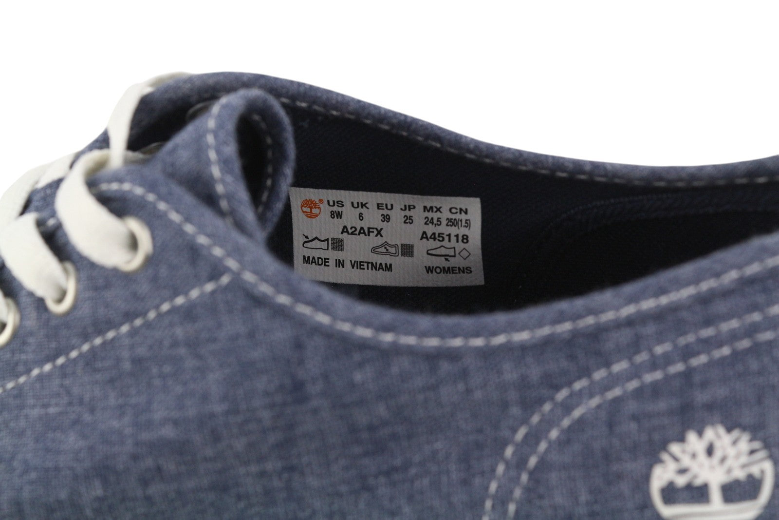 TIMBERLAND A2AFX Women Sneakers EU39/39.5 Blue Denim Look Low Top Laced Trainers