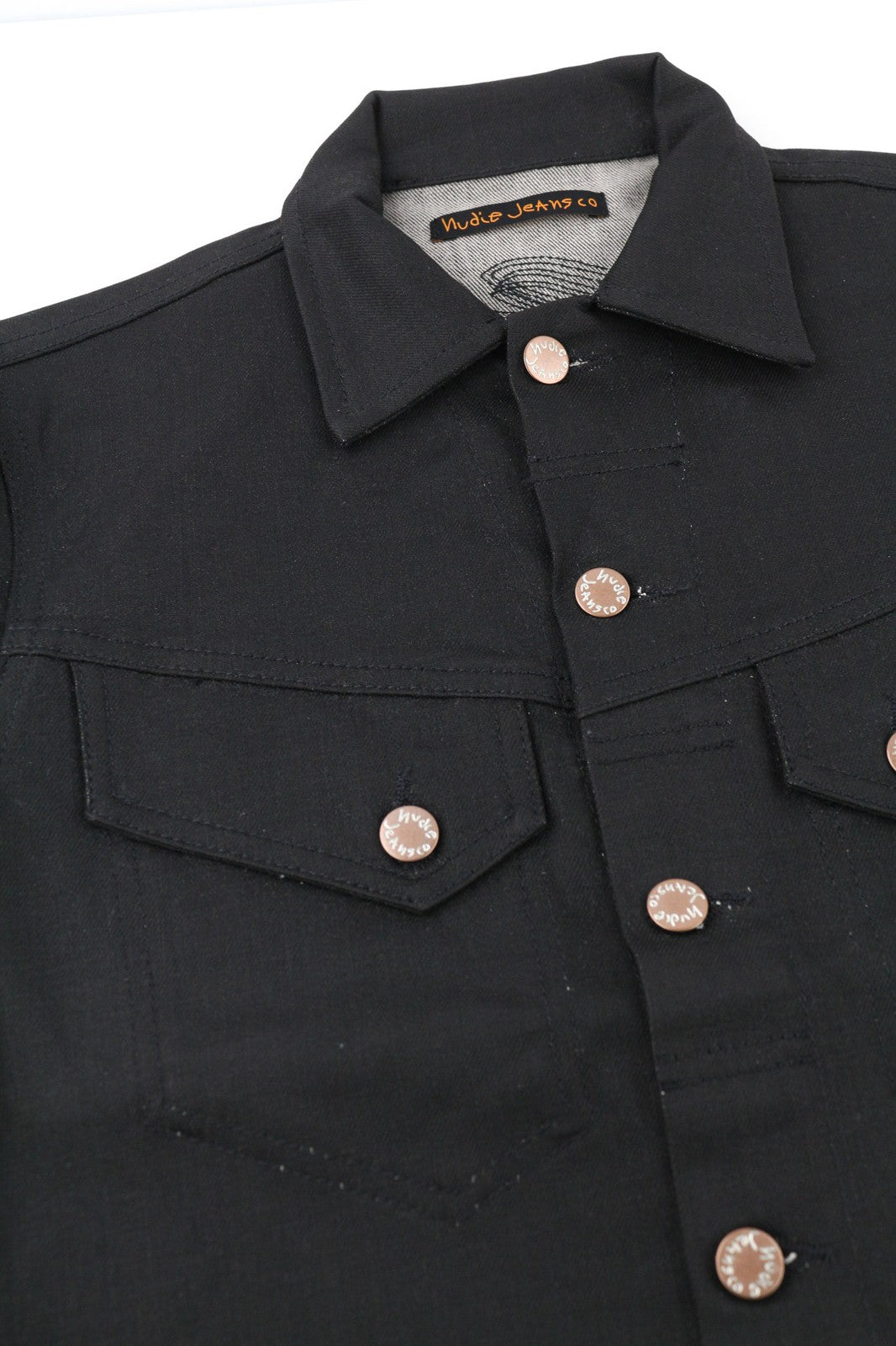 NUDIE Conny Stretch Dry Black Coated Mens Jacket XS Unlined Button