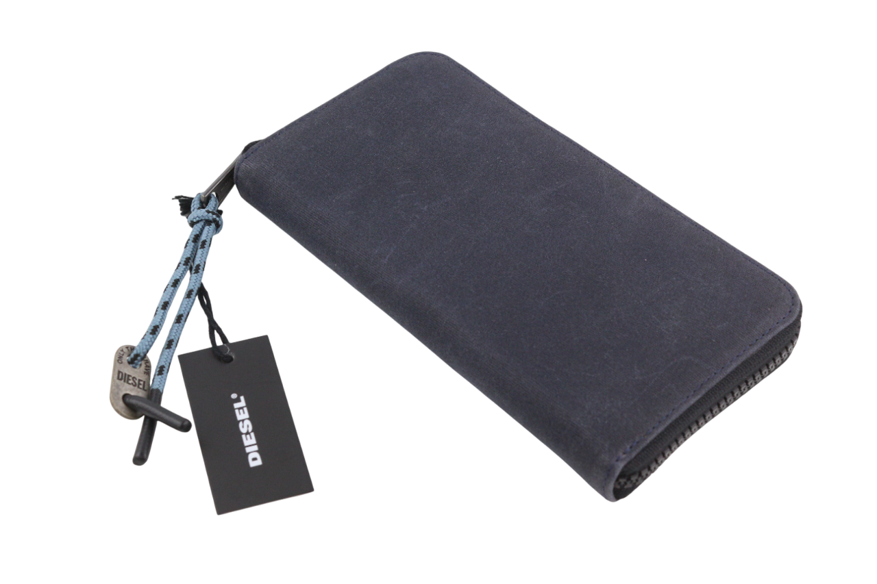 DIESEL Isuki 24 Zip Unisex Wallet ONE SIZE Black Zipper Closure RRP€150