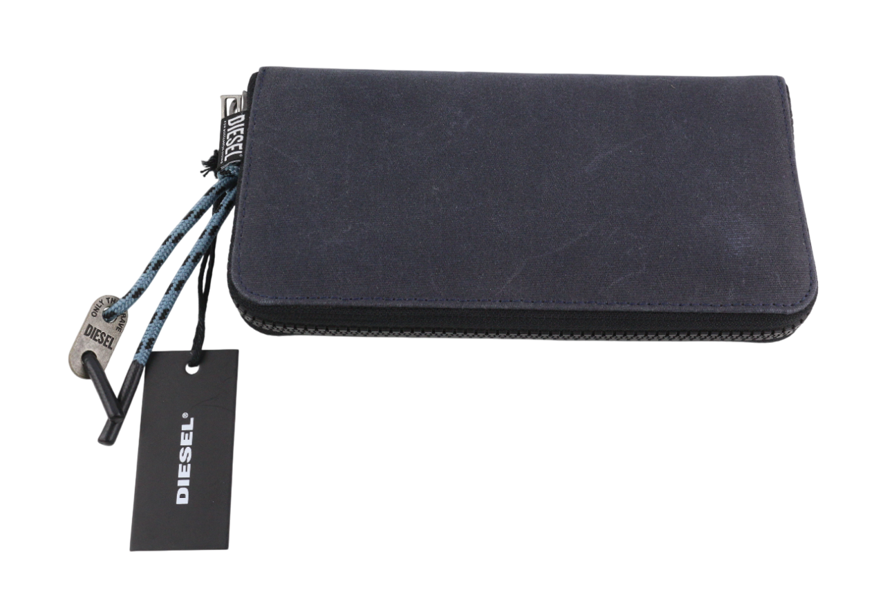 DIESEL Isuki 24 Zip Unisex Wallet ONE SIZE Black Zipper Closure RRP€150