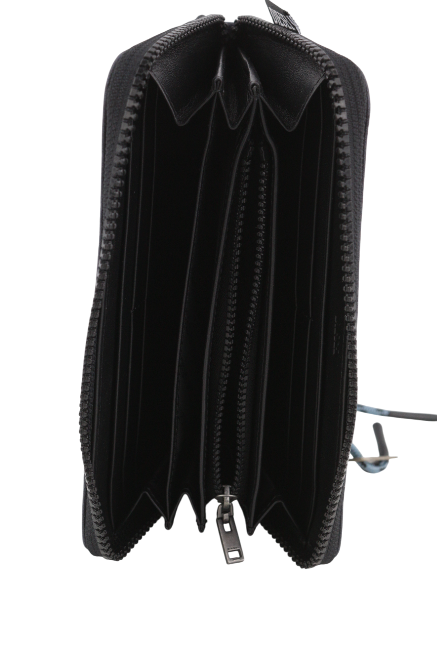 DIESEL Isuki 24 Zip Unisex Wallet ONE SIZE Black Zipper Closure RRP€150