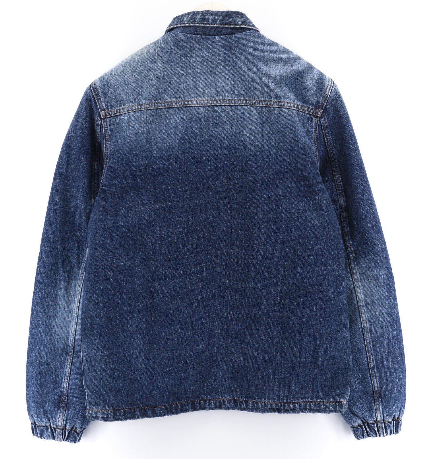 NUDIE Torkel Vintage Blue Mens Jacket XS Wool Lining PL Neck Pockets Faded