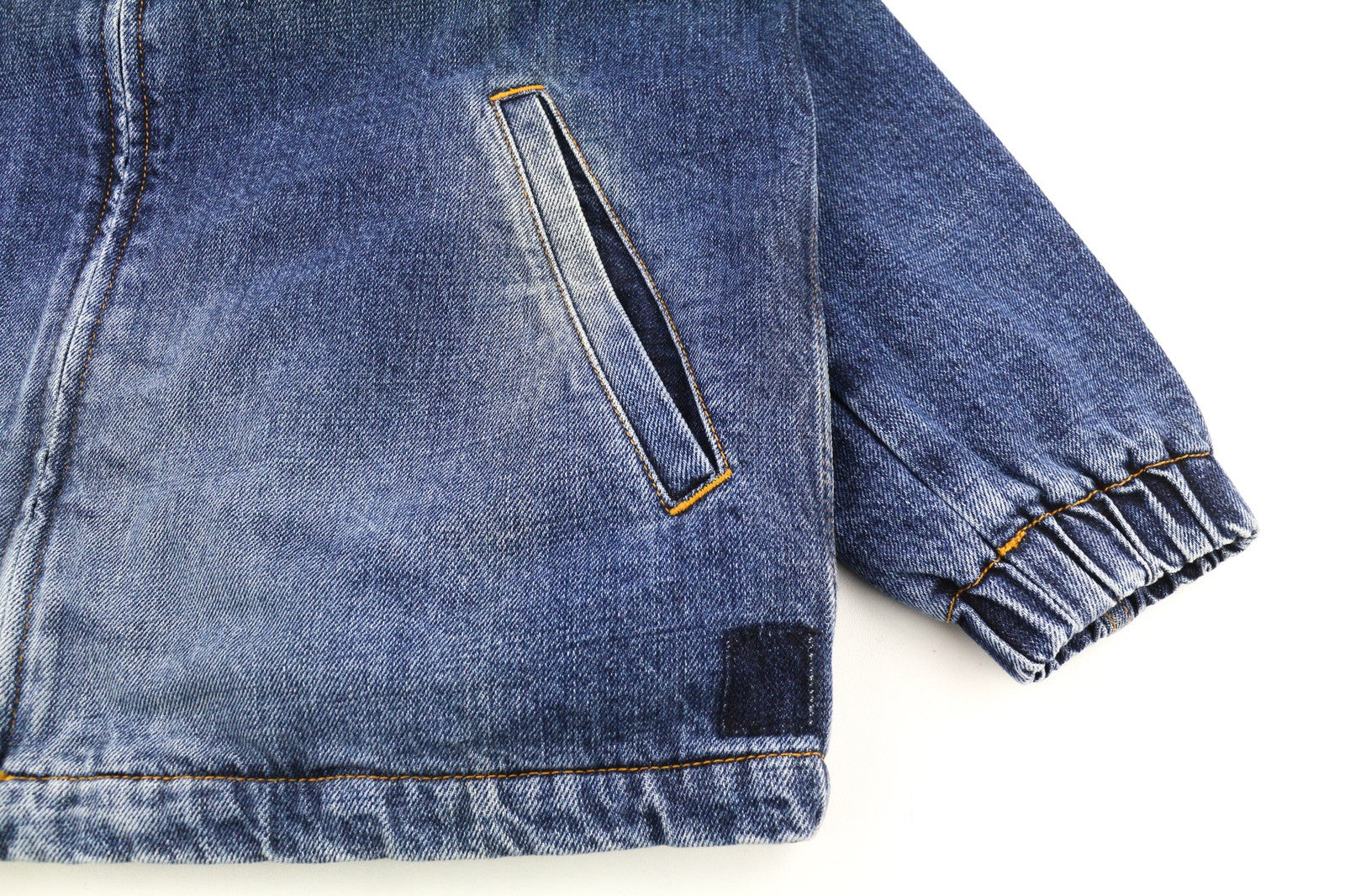 NUDIE Torkel Vintage Blue Mens Jacket XS Wool Lining PL Neck Pockets Faded