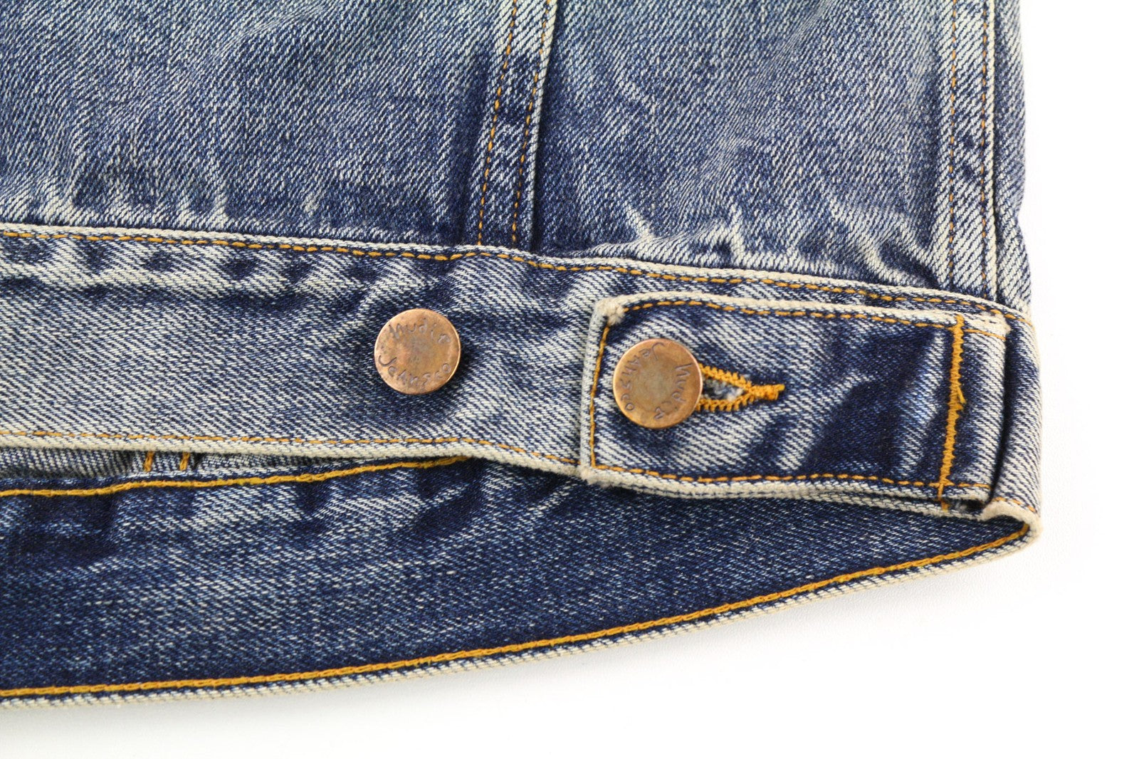 NUDIE Willy Shimmering Indigo Mens Waistcoat M Sleeveless  Distressed