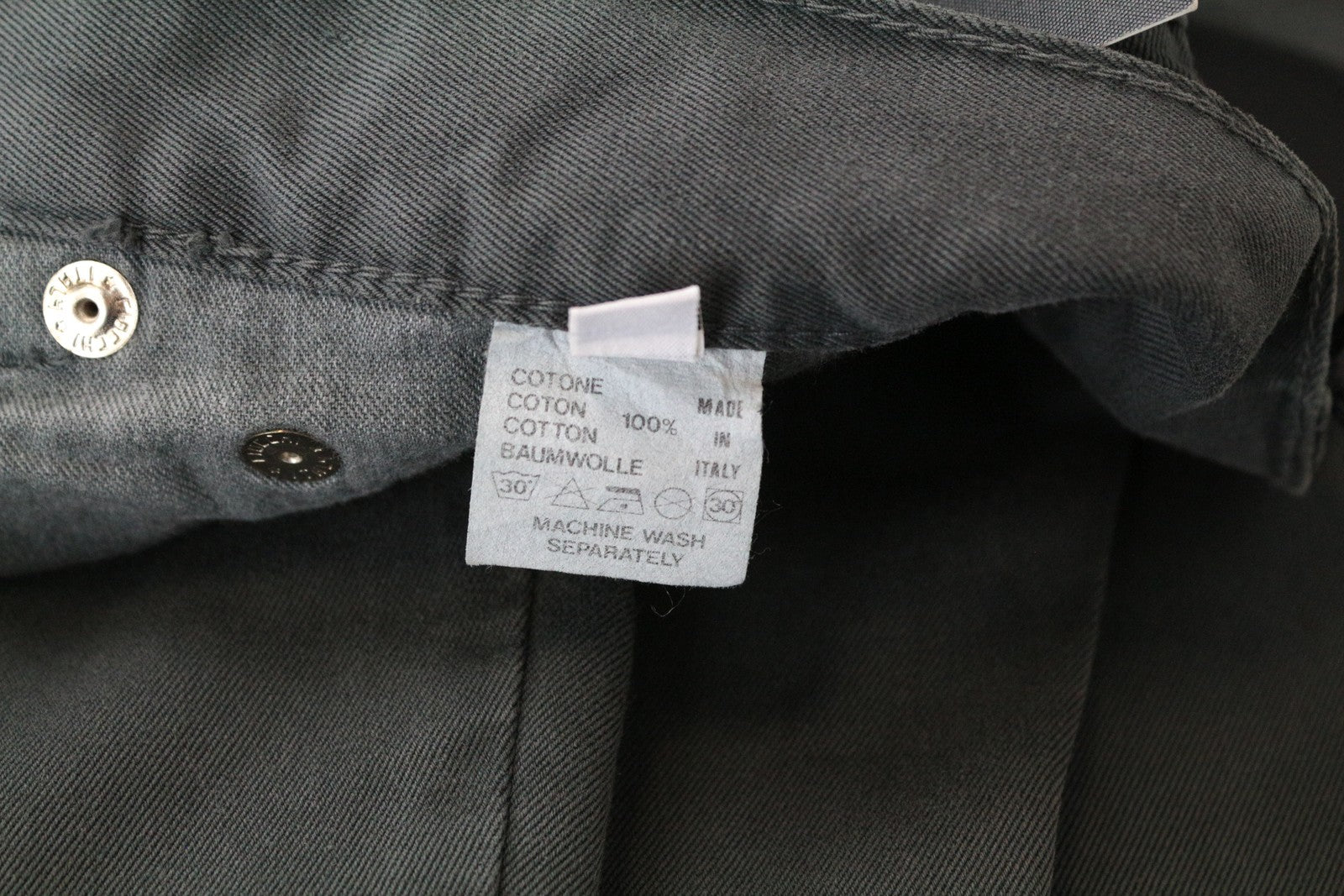 RICHMOND Men's 32 Grey Cotton 5-Pocket Flat Front Casual Pants