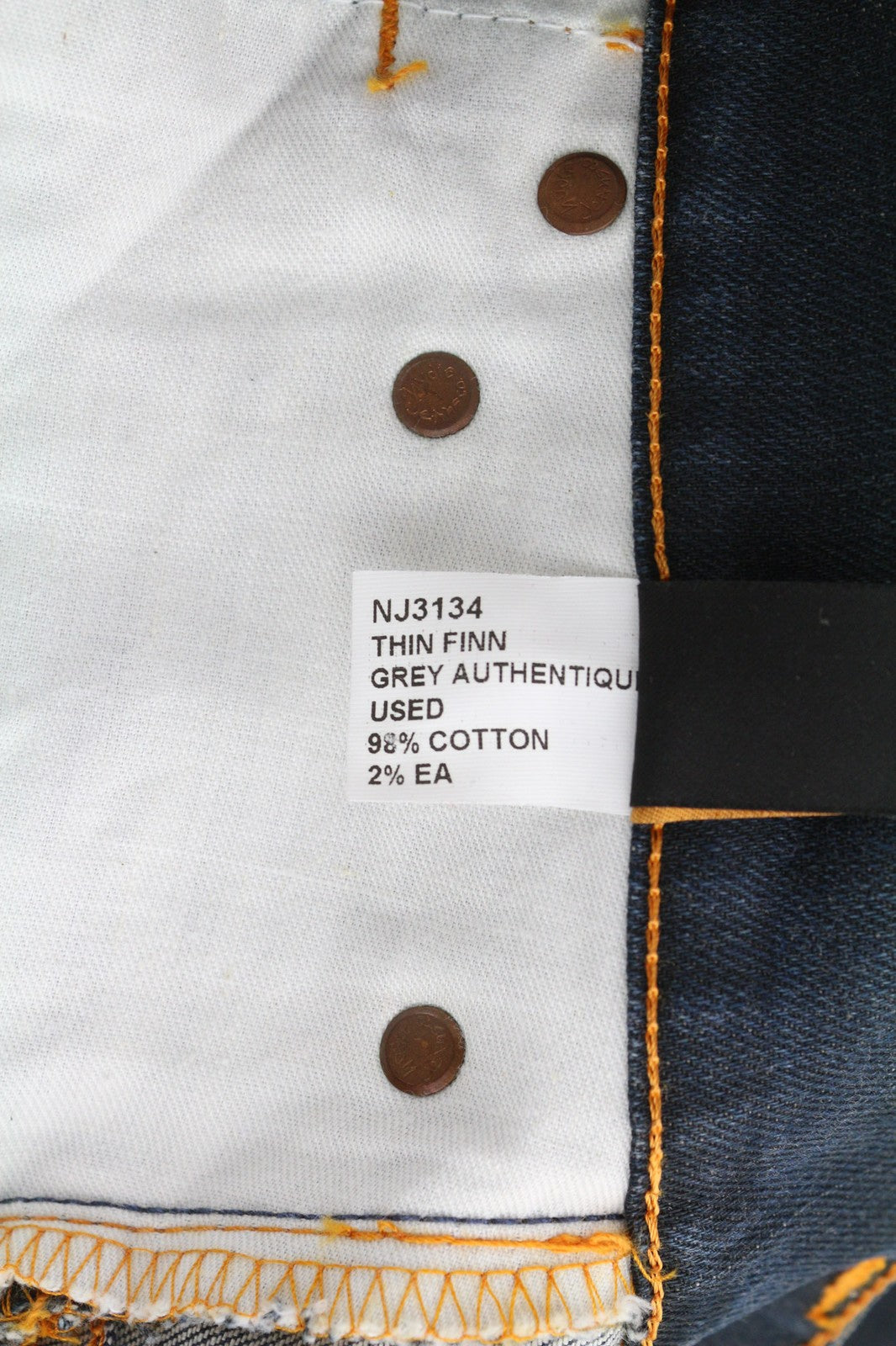 NUDIE Thin Finn Grey Authentique Used Men Jeans W28/L34 Slim  Pockets Faded