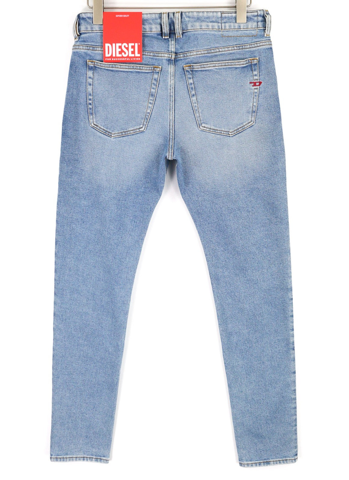 DIESEL 1979 Sleenker 9B92S Men Jeans W32/L32 Low Waist Skinny Fit Washed Blue