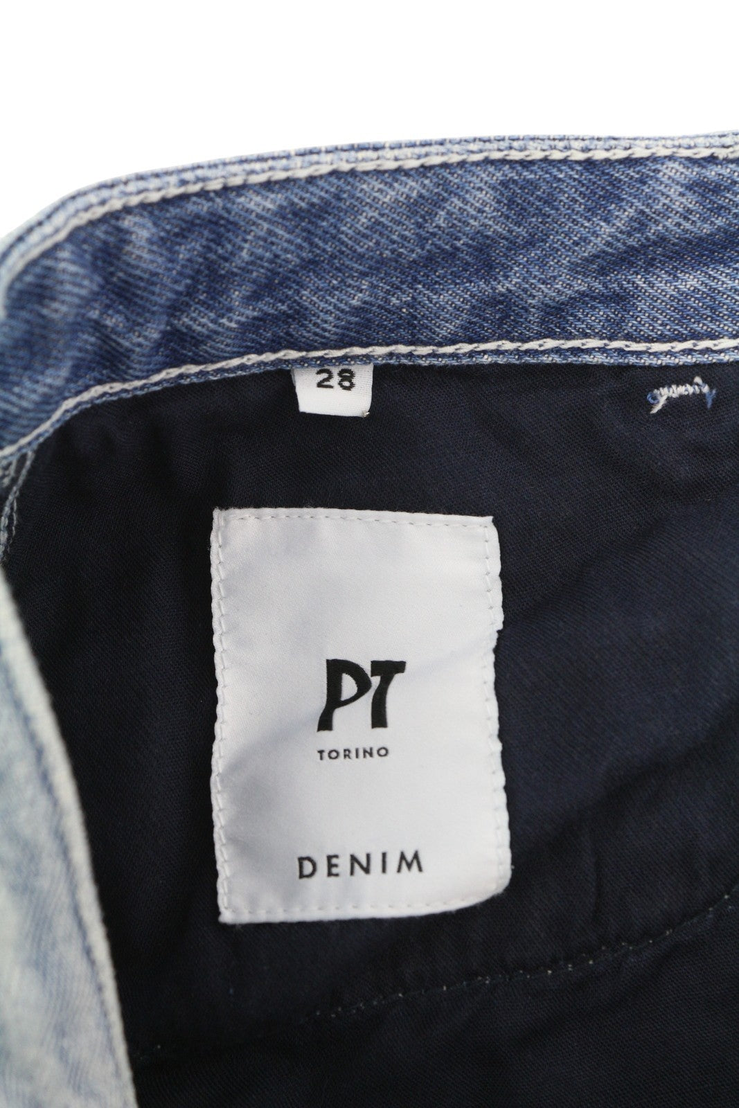 PT TORINO Womens Jeans W28  Blue Washed Unfinished Hems Wide Leg Ankle Zip