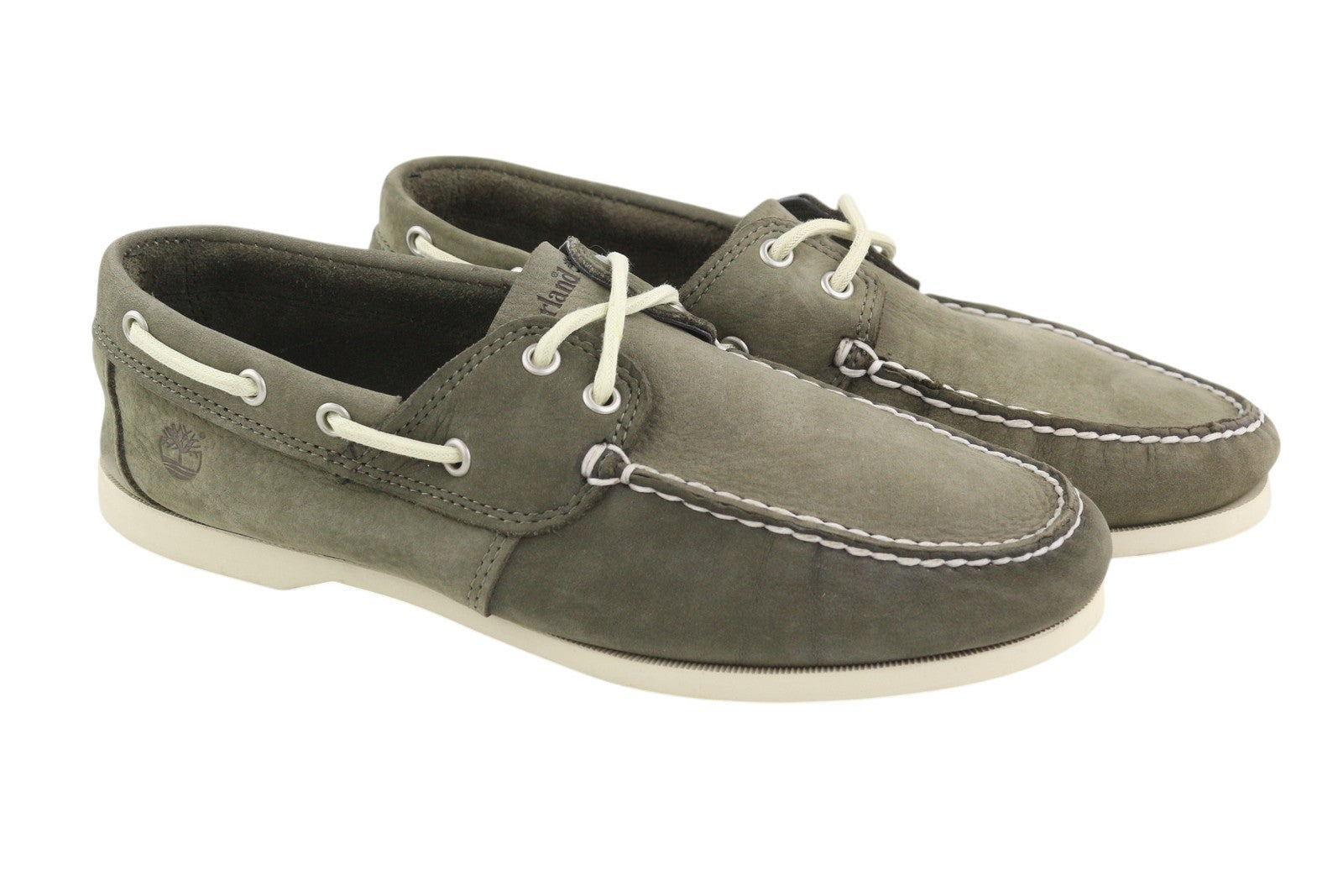 TIMBERLAND A1P1M Men Shoes EU41.5/42 Grey Leather Boat Ortholite Non-Marking