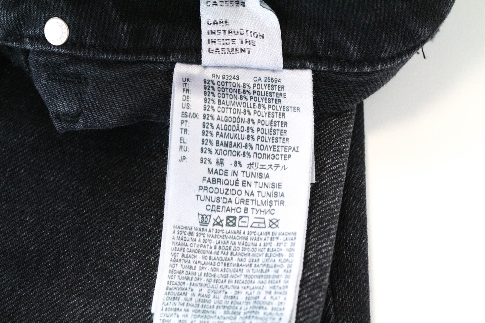 DIESEL D-Earlie 080AP W27/L32 Crop Slim Black Washed Cotton Stretch