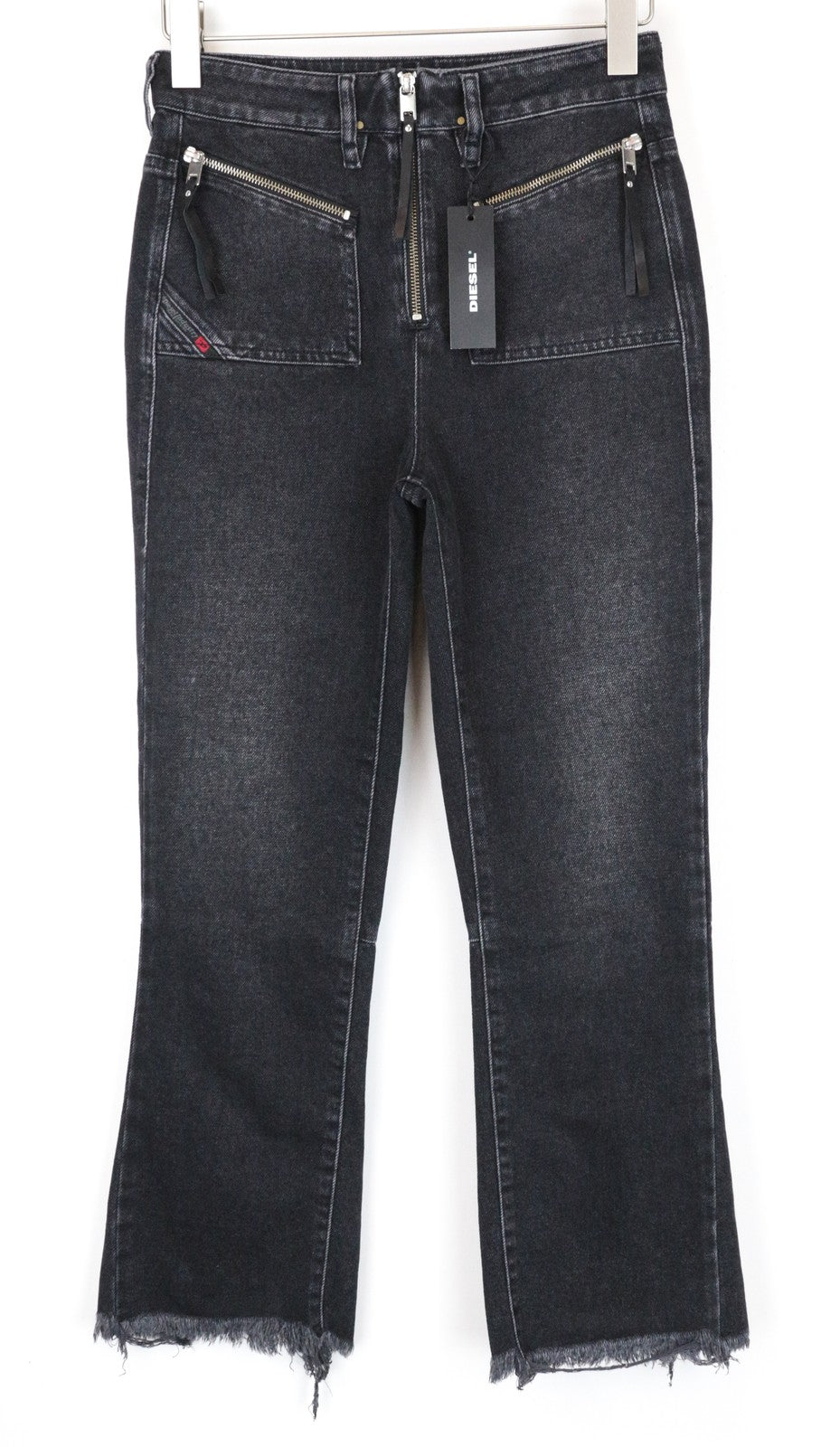 DIESEL D-Earlie 080AP W27/L32 Crop Slim Black Washed Cotton Stretch