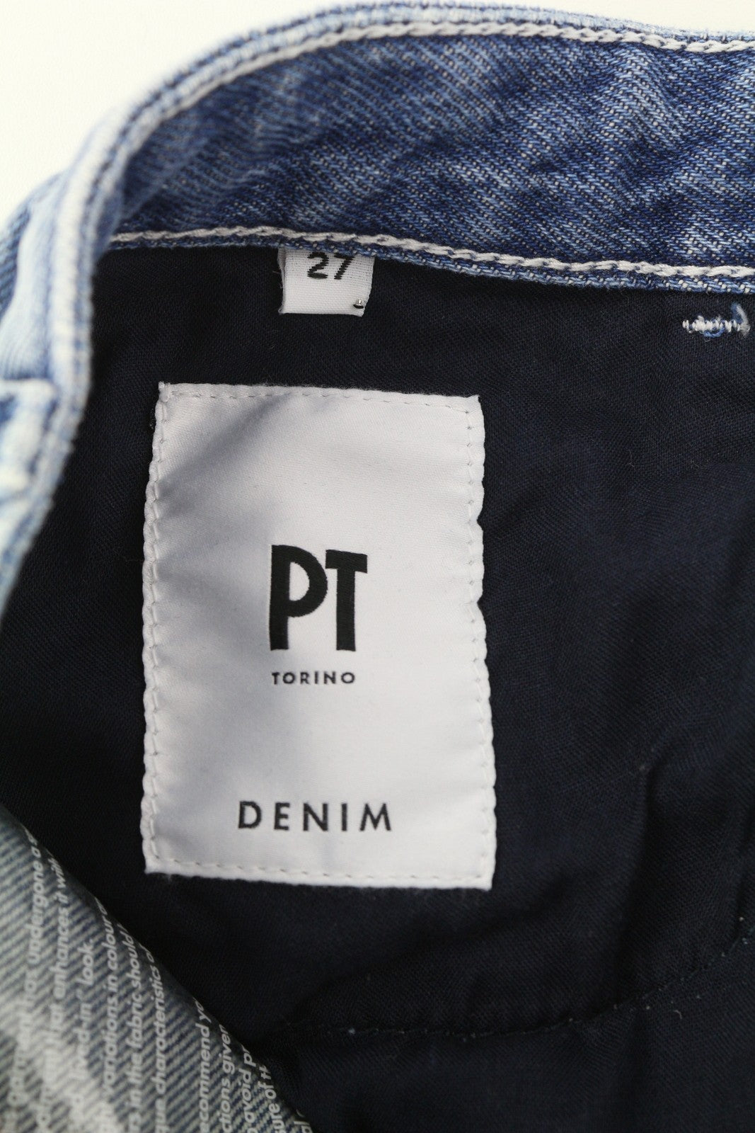 PT TORINO Womens Jeans W27  Blue Washed Unfinished Hems Wide Leg Ankle Zip