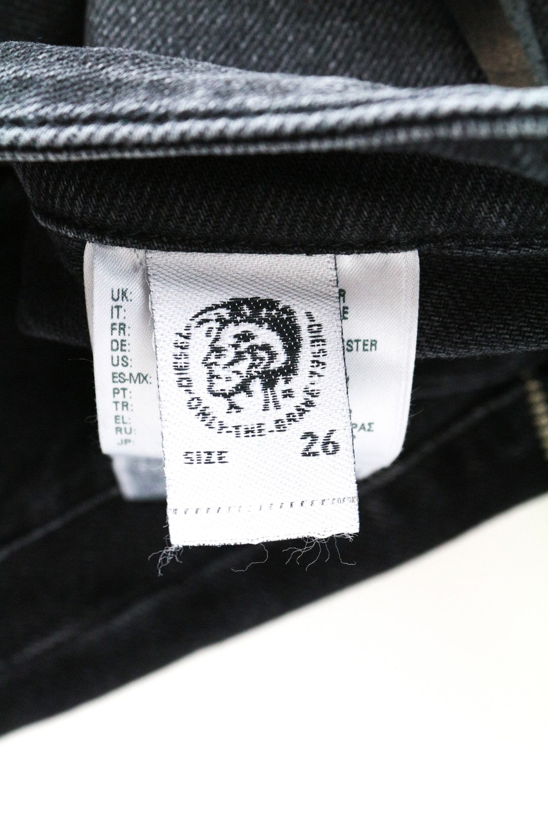 DIESEL D-Earlie 080AP W26/L32 Washed Black Slim Stretch Cotton Jeans