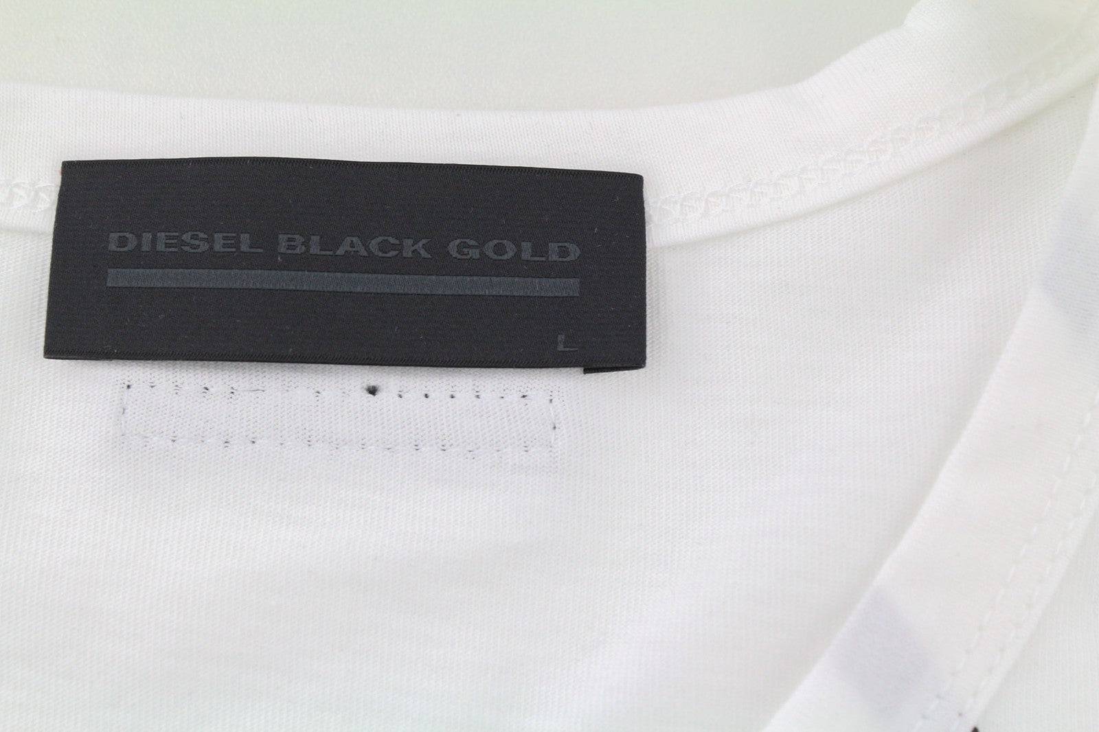 DIESEL BLACK GOLD Taster Endless LF Mens T-Shirt L White Cotton Short Sleeve