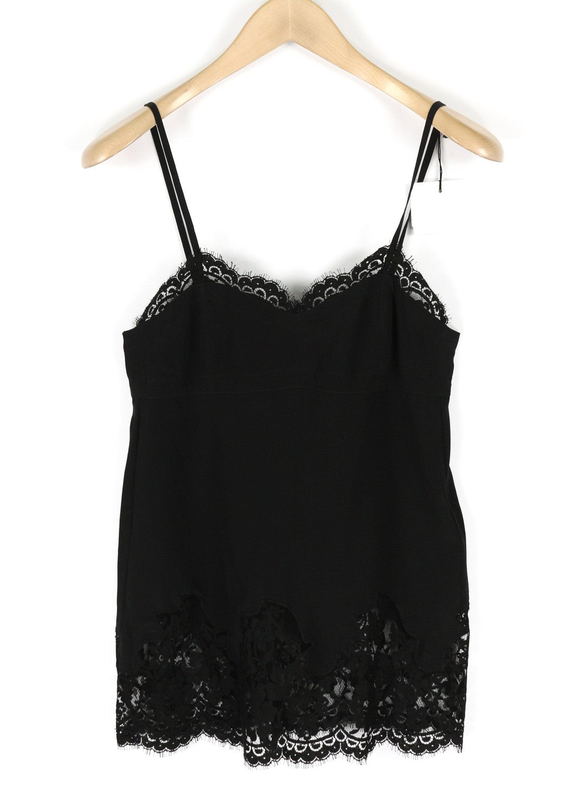 DIESEL BLACK GOLD Cesenz BG3BA Womens Top 38 Black  Silk Sleeveless Lace