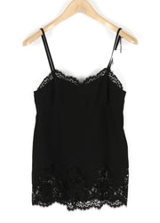 DIESEL BLACK GOLD Cesenz BG3BA Womens Top 38 Black  Silk Sleeveless Lace