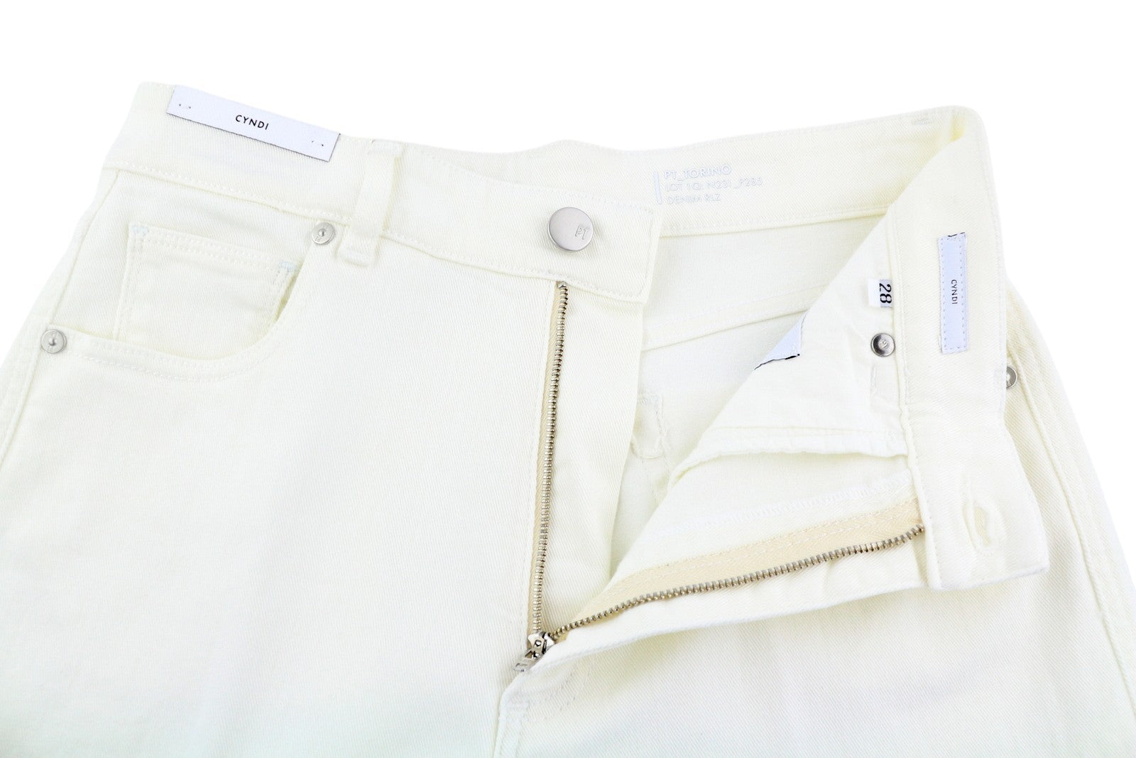 PT TORINO Cyndi Womens Jeans W28 White  High Waist Flared Leg  RRP€250