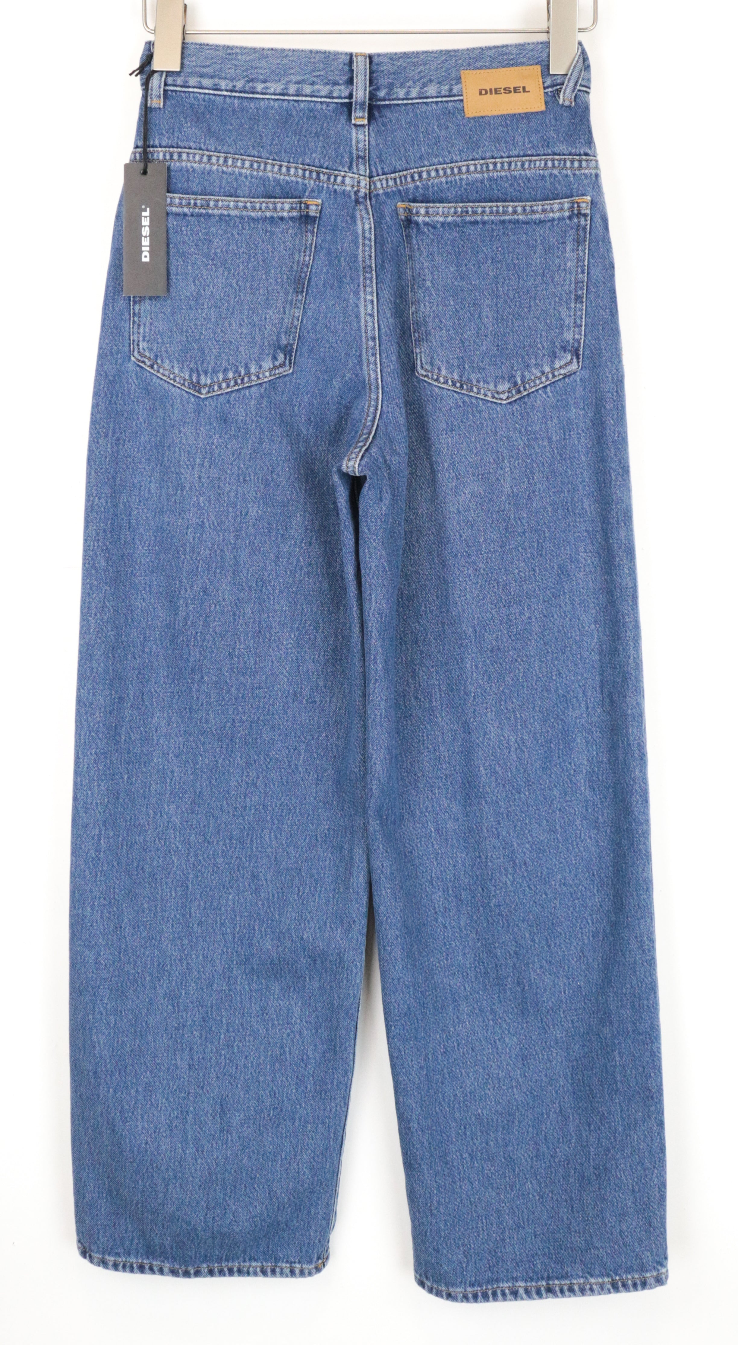 DIESEL Widee 080AN Women's W26/L34 Straight Blue Washed Denim Jeans