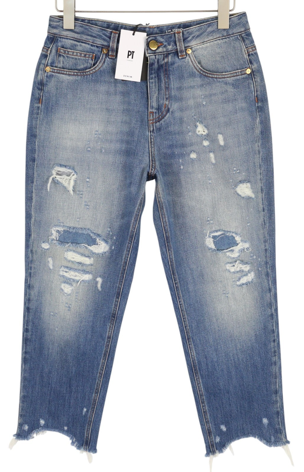 PT TORINO Tina Womens Jeans W29  Blue Ripped Distress Ankle Length RRP€315