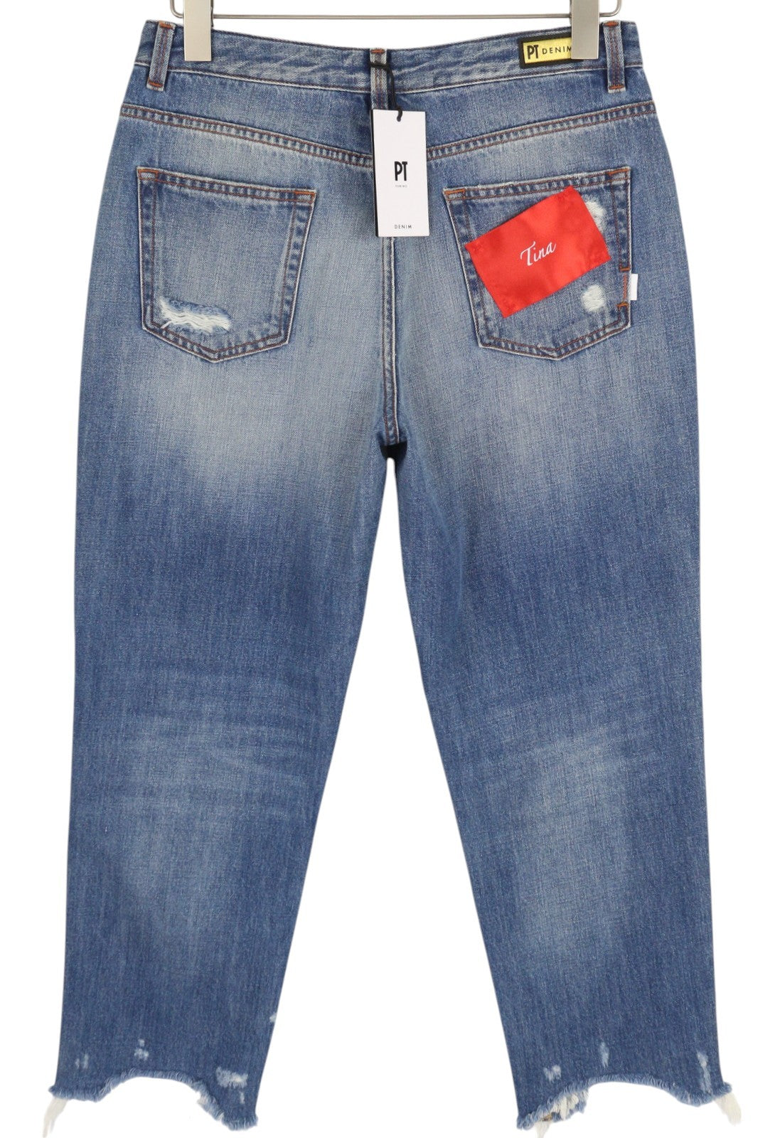 PT TORINO Tina Womens Jeans W29  Blue Ripped Distress Ankle Length RRP€315