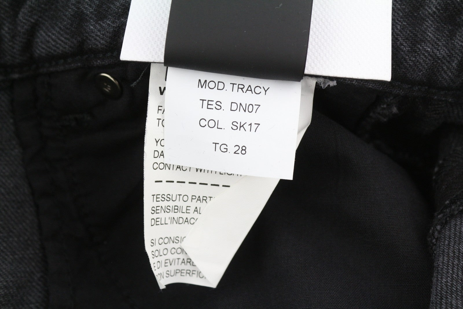 PT TORINO Tracy Womens Jeans W28  Black Straight  Rhinestones Side Ankle