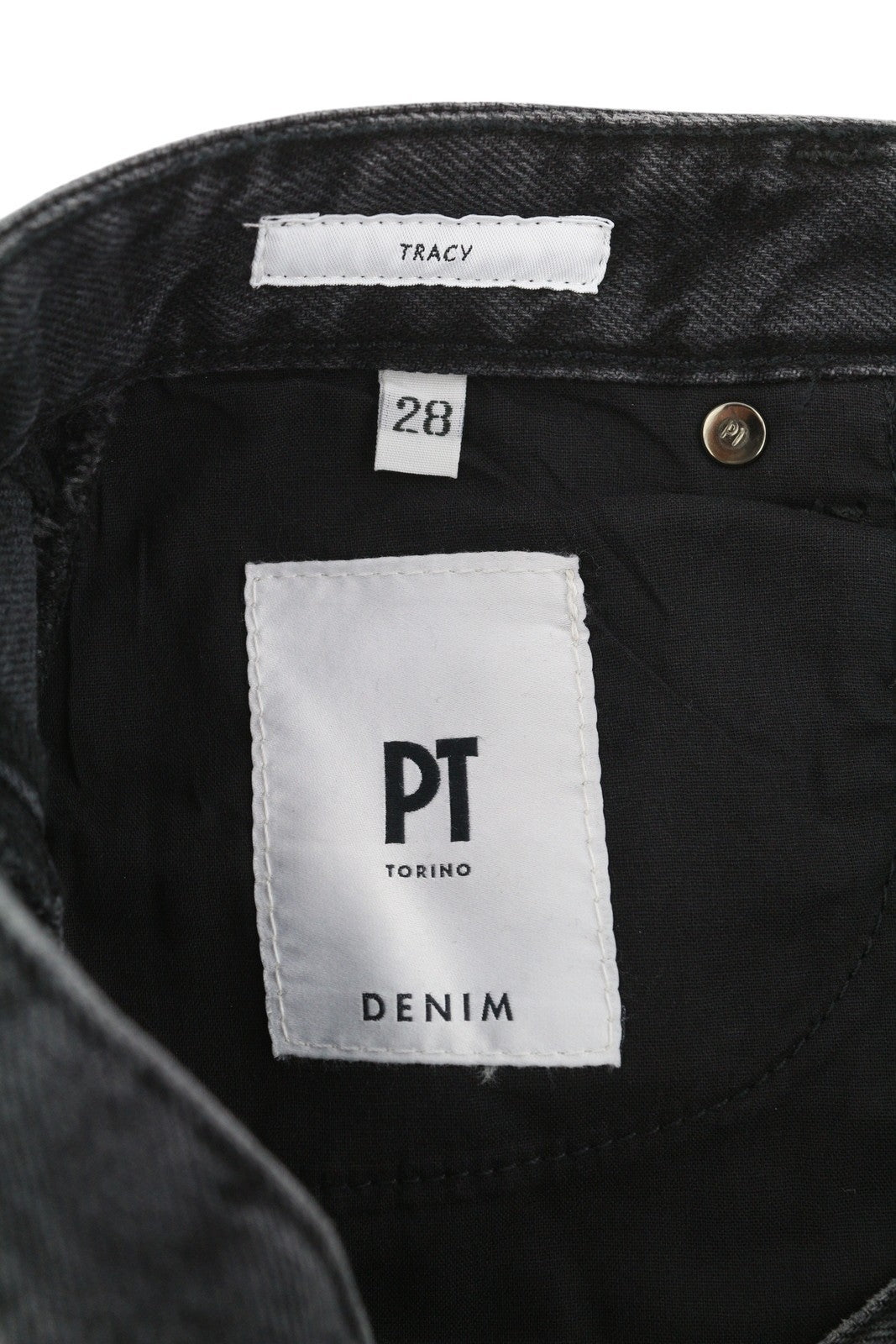 PT TORINO Tracy Womens Jeans W28  Black Straight  Rhinestones Side Ankle