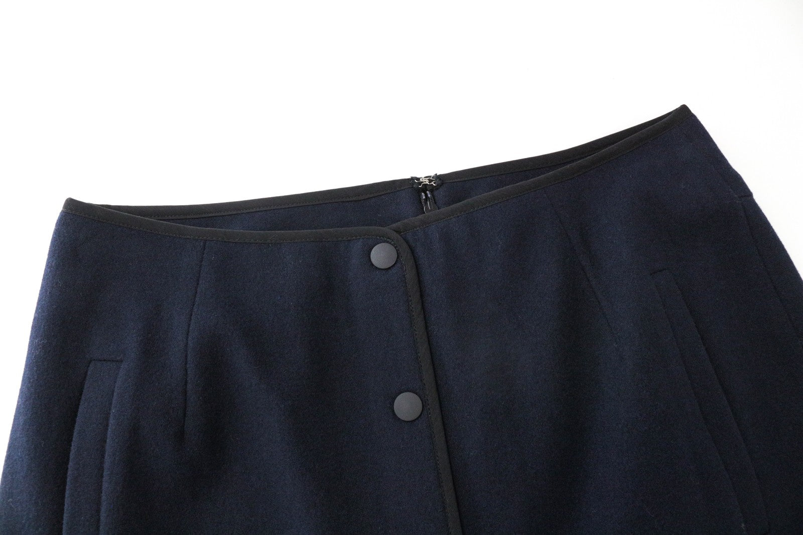 SCOTCH & SODA Women's W31 Navy Skirt Below Knee Zip Pocketed Style