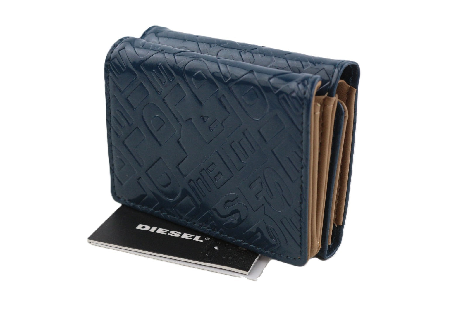 DIESEL Lorettina Womens Wallet ONE SIZE Blue Leather Snap Button  All Seasons