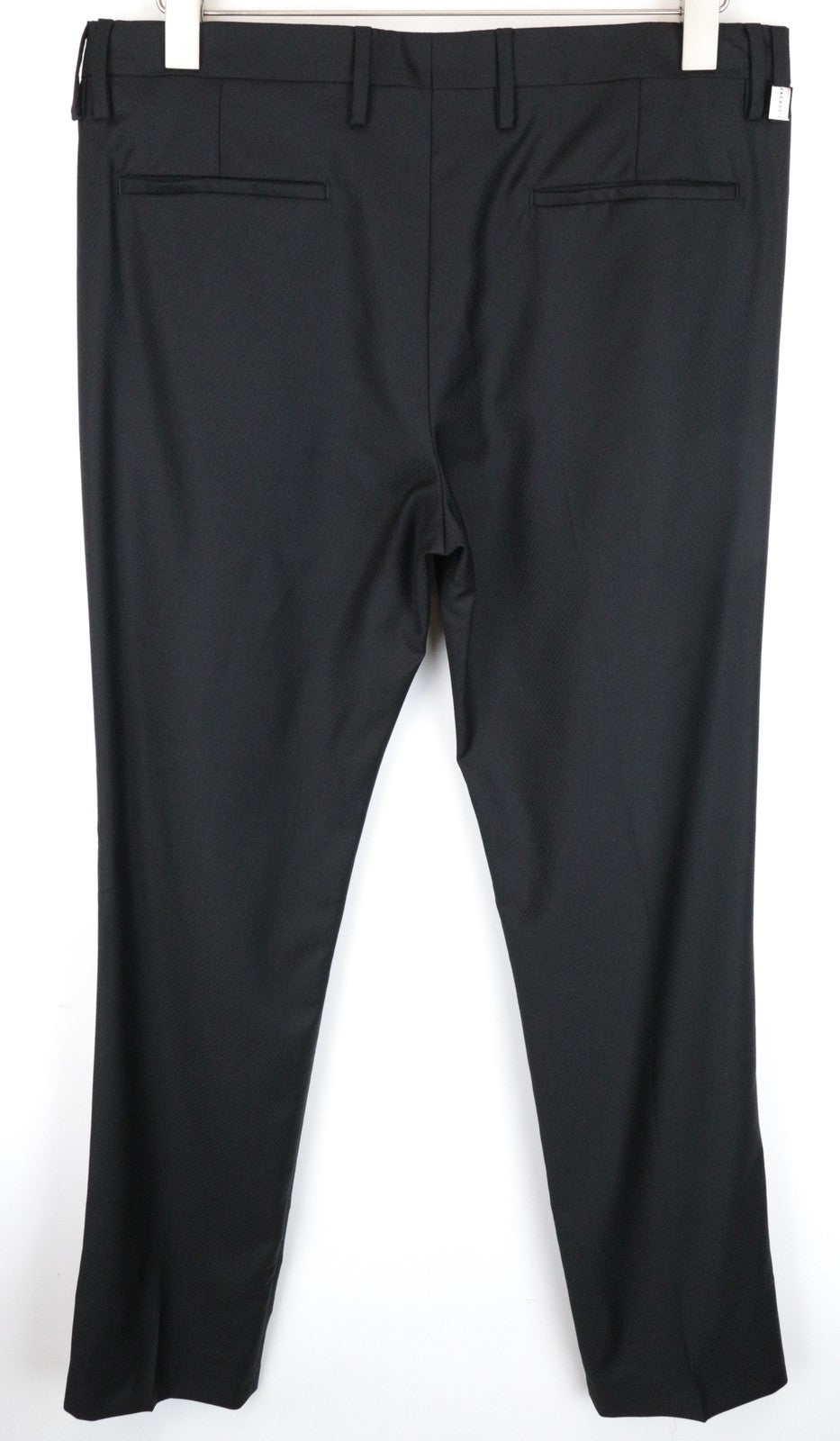 RICHMOND IT48 Men's Black Wool Pleated Chino Designer Dress Trousers