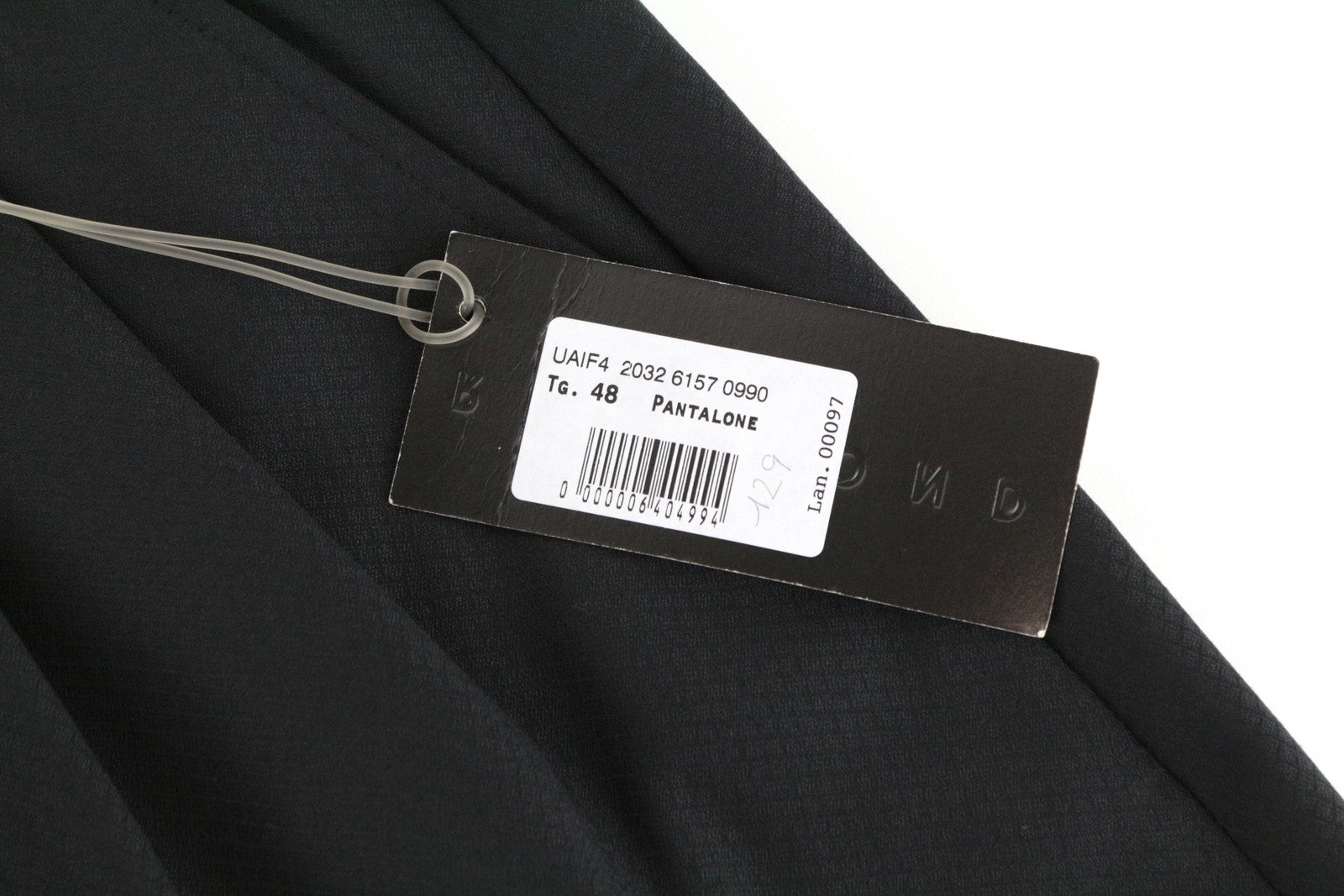 RICHMOND IT48 Men's Black Wool Pleated Chino Designer Dress Trousers