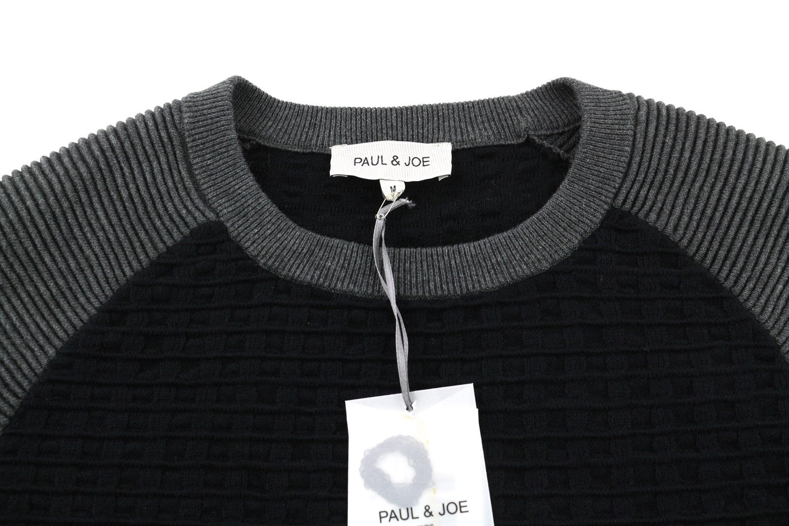 PAUL & JOE Mens Sweatshirt M Black Round Neck Cotton Wool Long Sleeve Pullover