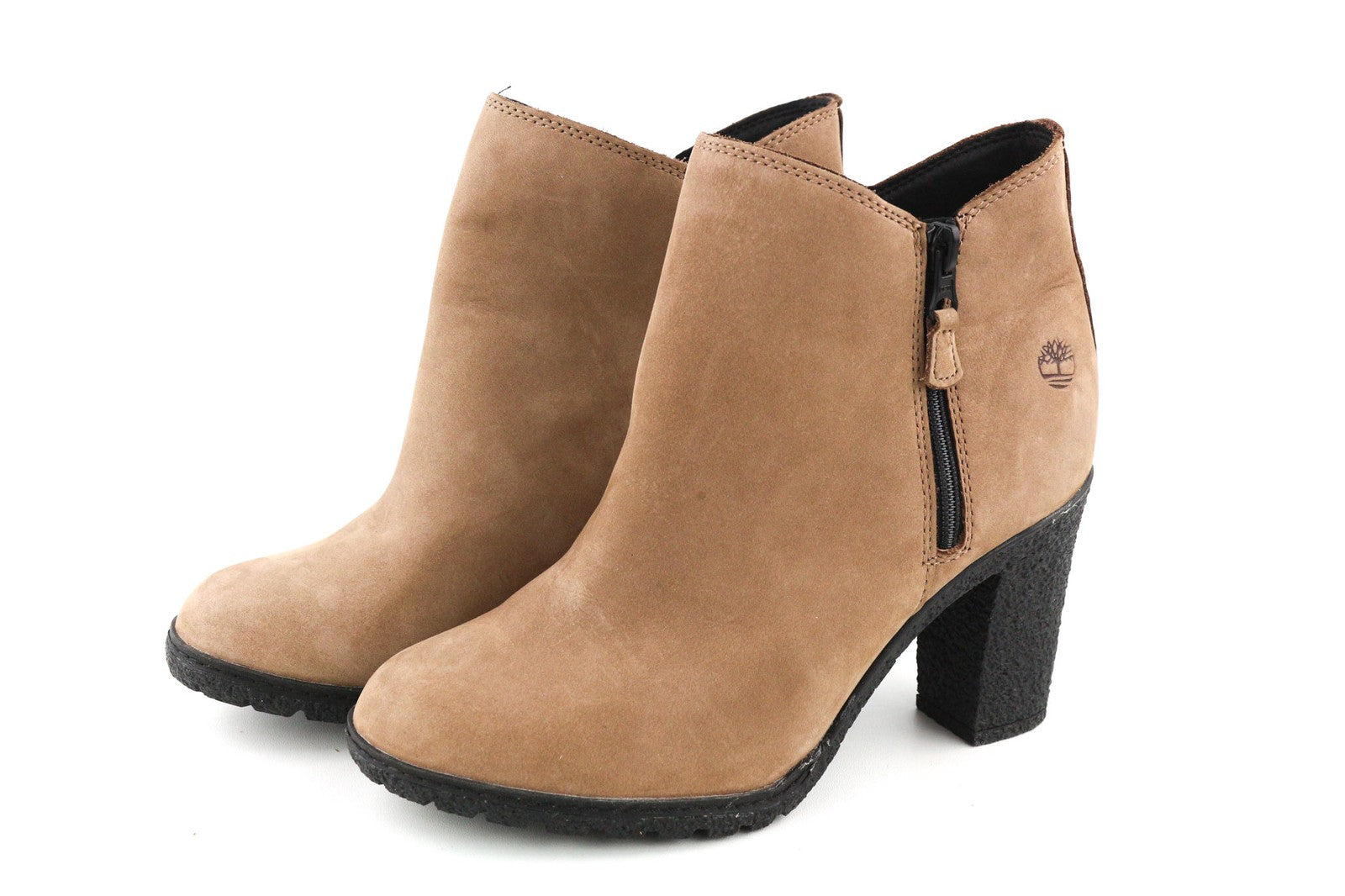 TIMBERLAND A2JJK-A6034 Womens Shoes EU38/39 Brown Leather Zip Ankle Heels