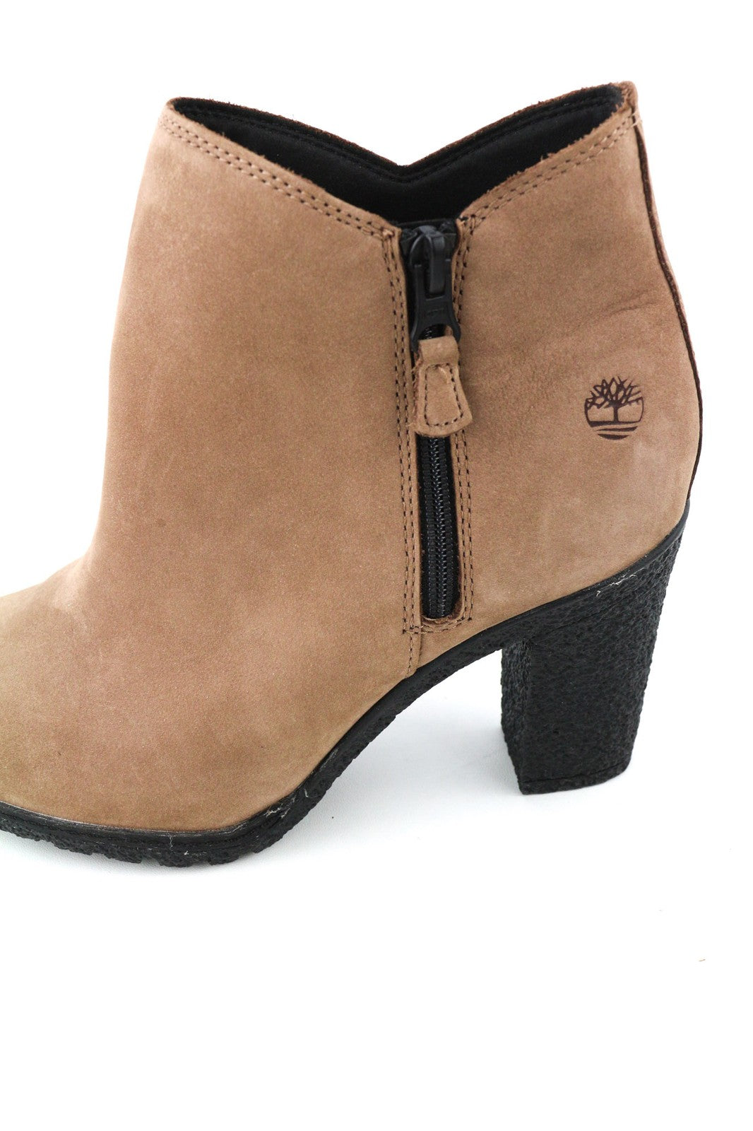 TIMBERLAND A2JJK-A6034 Womens Shoes EU38/39 Brown Leather Zip Ankle Heels