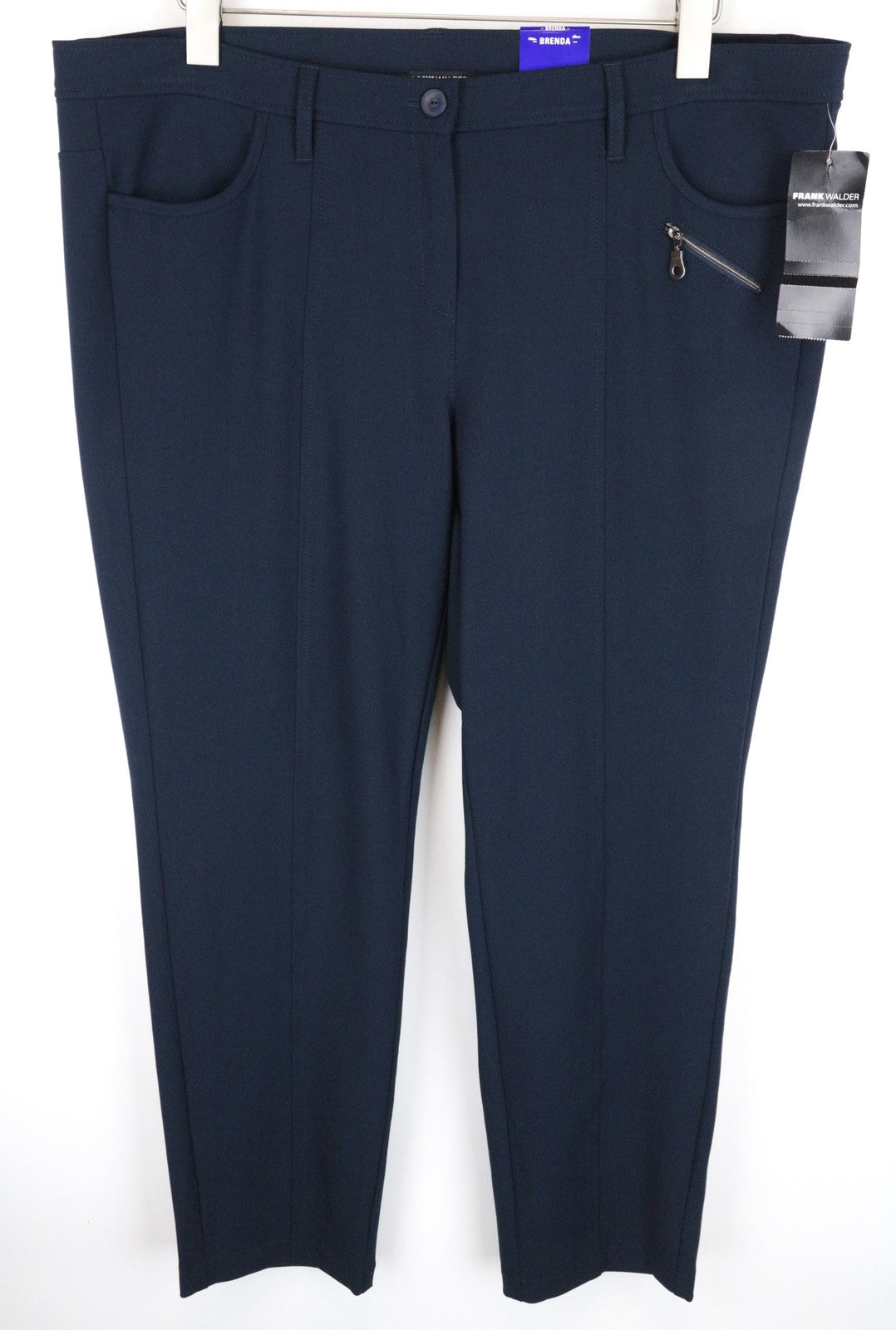 FRANK WALDER Brenda Women's Ink Blue UK22 Slim Stretch Twill Pants