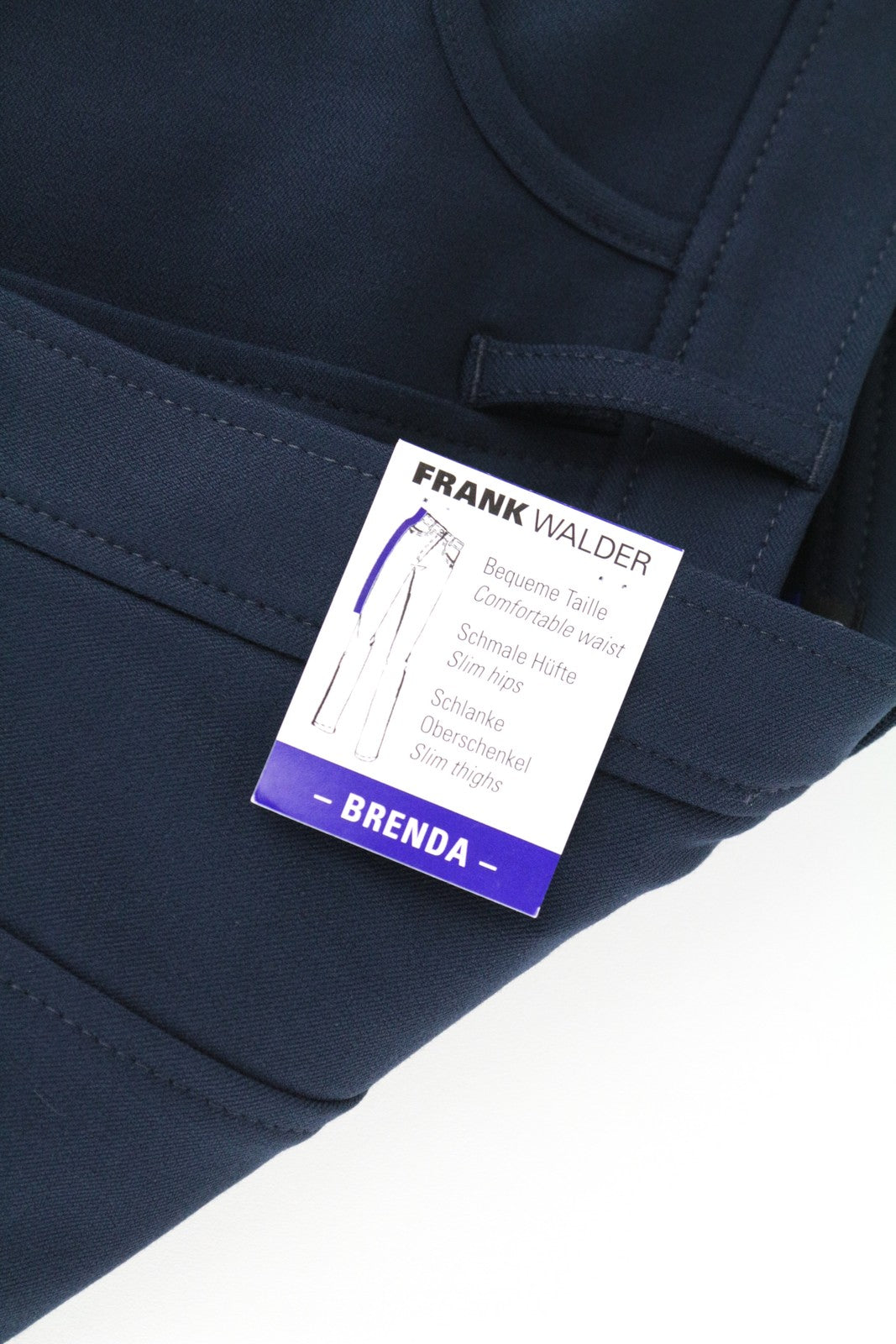 FRANK WALDER Brenda Women's Ink Blue UK22 Slim Stretch Twill Pants