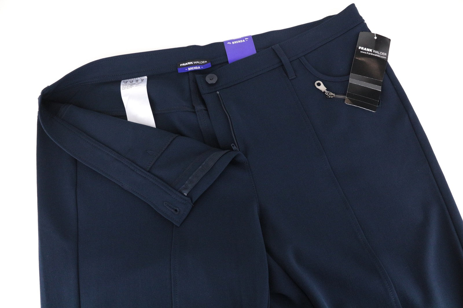 FRANK WALDER Brenda Women's Ink Blue UK22 Slim Stretch Twill Pants