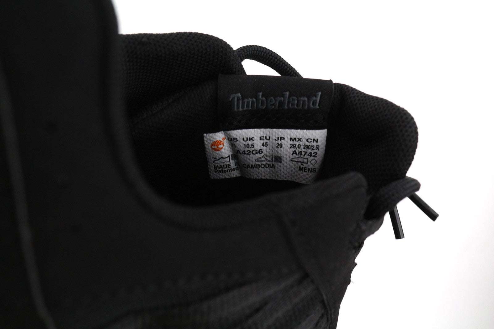 TIMBERLAND A42G6-A4742 Mens Trainers EU45/46 Black Laced Low-Top Sneakers