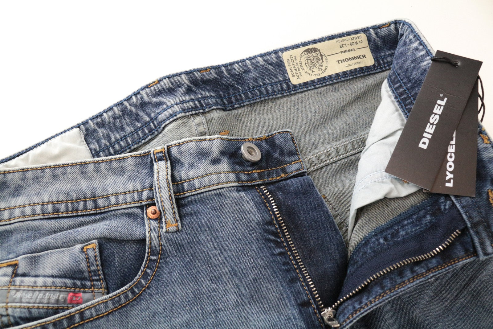 DIESEL Thommer 084UX Men's Slim W29/L30 Stretch Blue Jeans