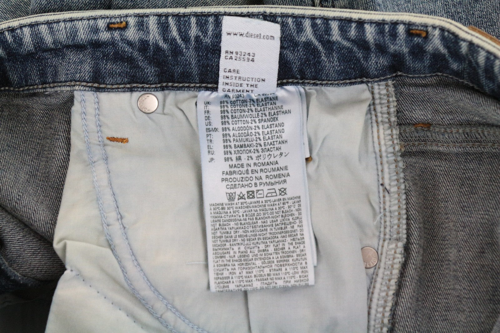 DIESEL Babhila 069BN Women's W30/L30 Stretch Skinny Blue Button Jeans