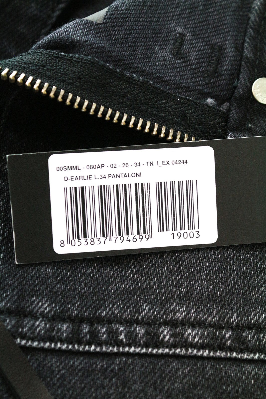 DIESEL D-Earlie 080AP W26/L34 Slim Crop Fit Black Stretch Women's Jeans