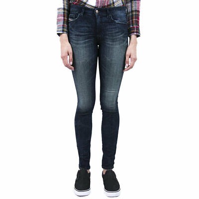 DIESEL Doris-NE 0601L W27 Women's Slim Blue Cotton Jogg Stretch Jeans