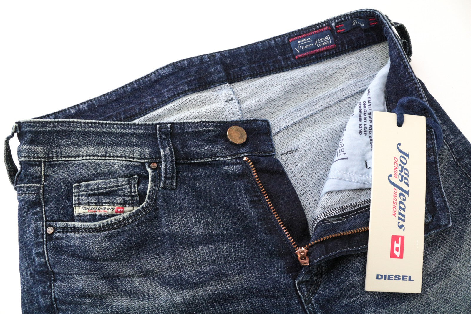 DIESEL Doris-NE 0601L W27 Women's Slim Blue Cotton Jogg Stretch Jeans