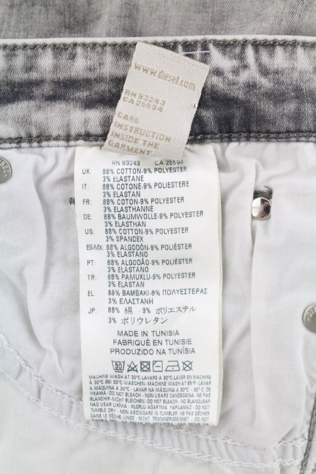 DIESEL Skinzee Low-C 0679C Womens Jeans W30/L32 Super Slim Skinny Waist Grey