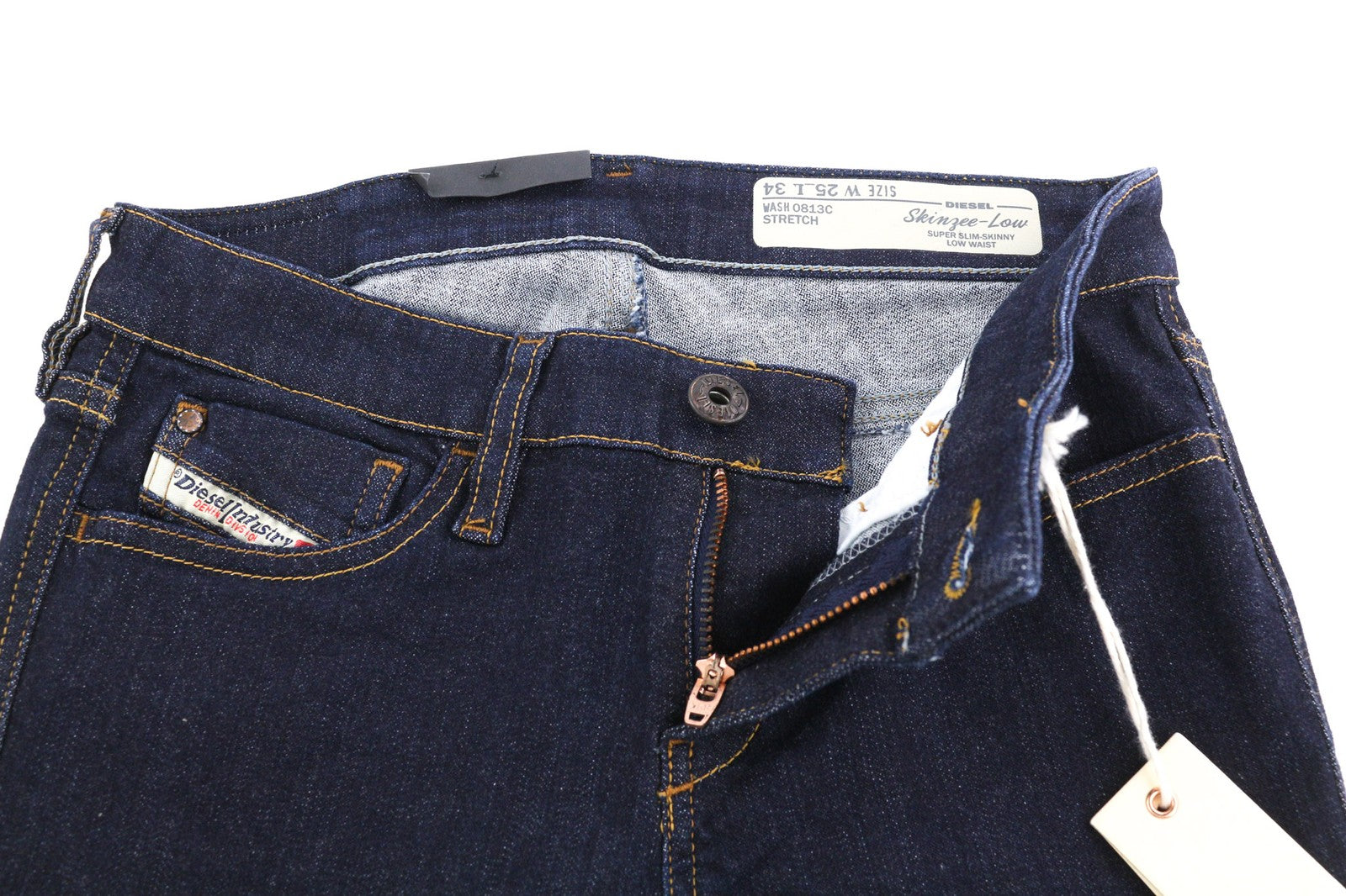 DIESEL Skinzee-Low 0813C Womens Jeans W25/L34 Super Slim Skinny Waist Stretch