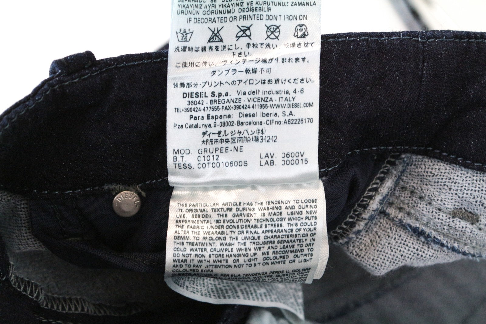 DIESEL Grupee-NE 0600V W23 Girl's Blue Slim Fit Jogg Cotton Jeans