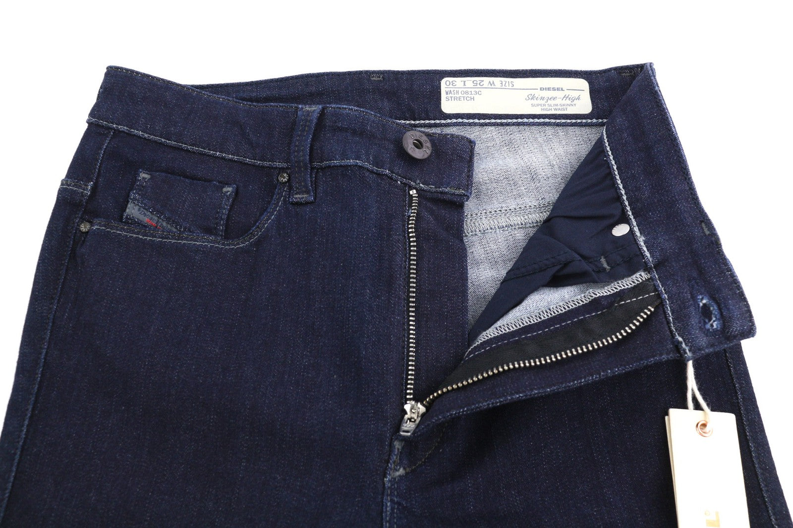 DIESEL Skinzee-High 0813C Womens Jeans W25/L30 Super Slim Skinny High Waist Zip
