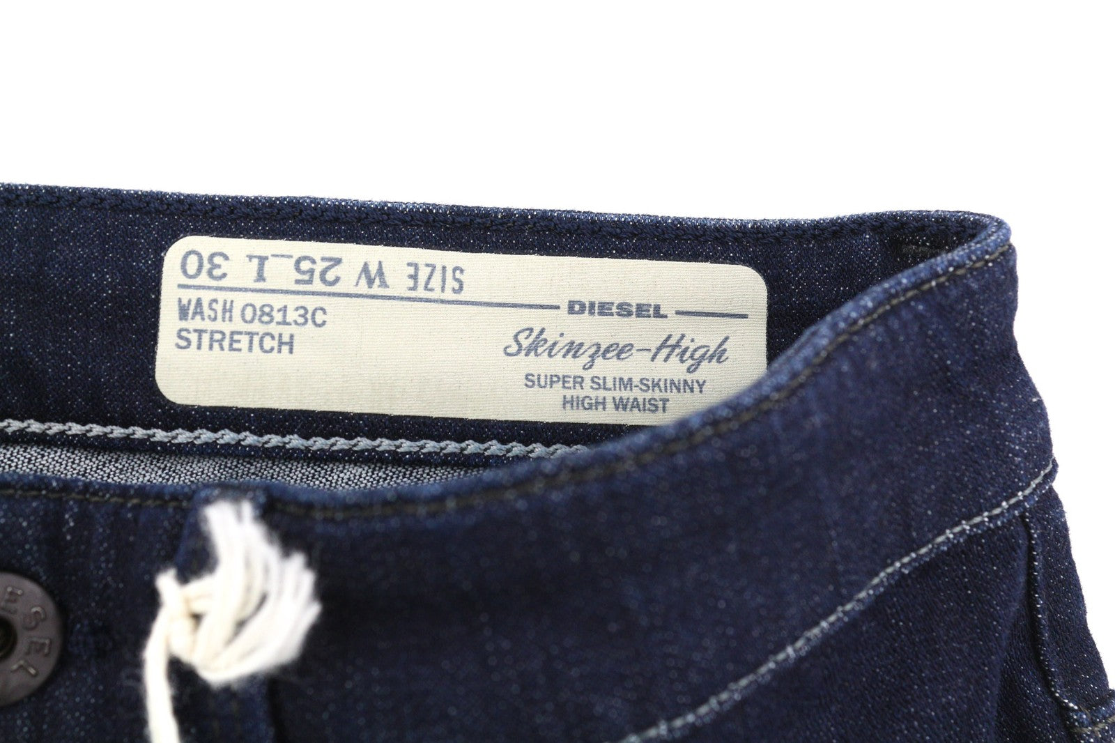 DIESEL Skinzee-High 0813C Womens Jeans W25/L30 Super Slim Skinny High Waist Zip