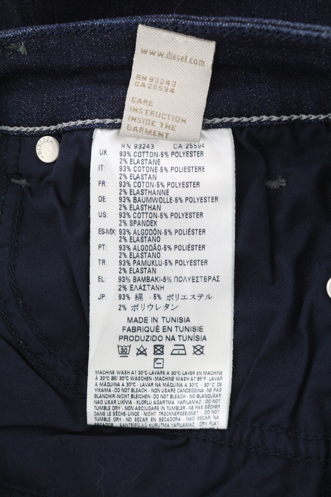 DIESEL Skinzee-High 0813C Womens Jeans W25/L30 Super Slim Skinny High Waist Zip