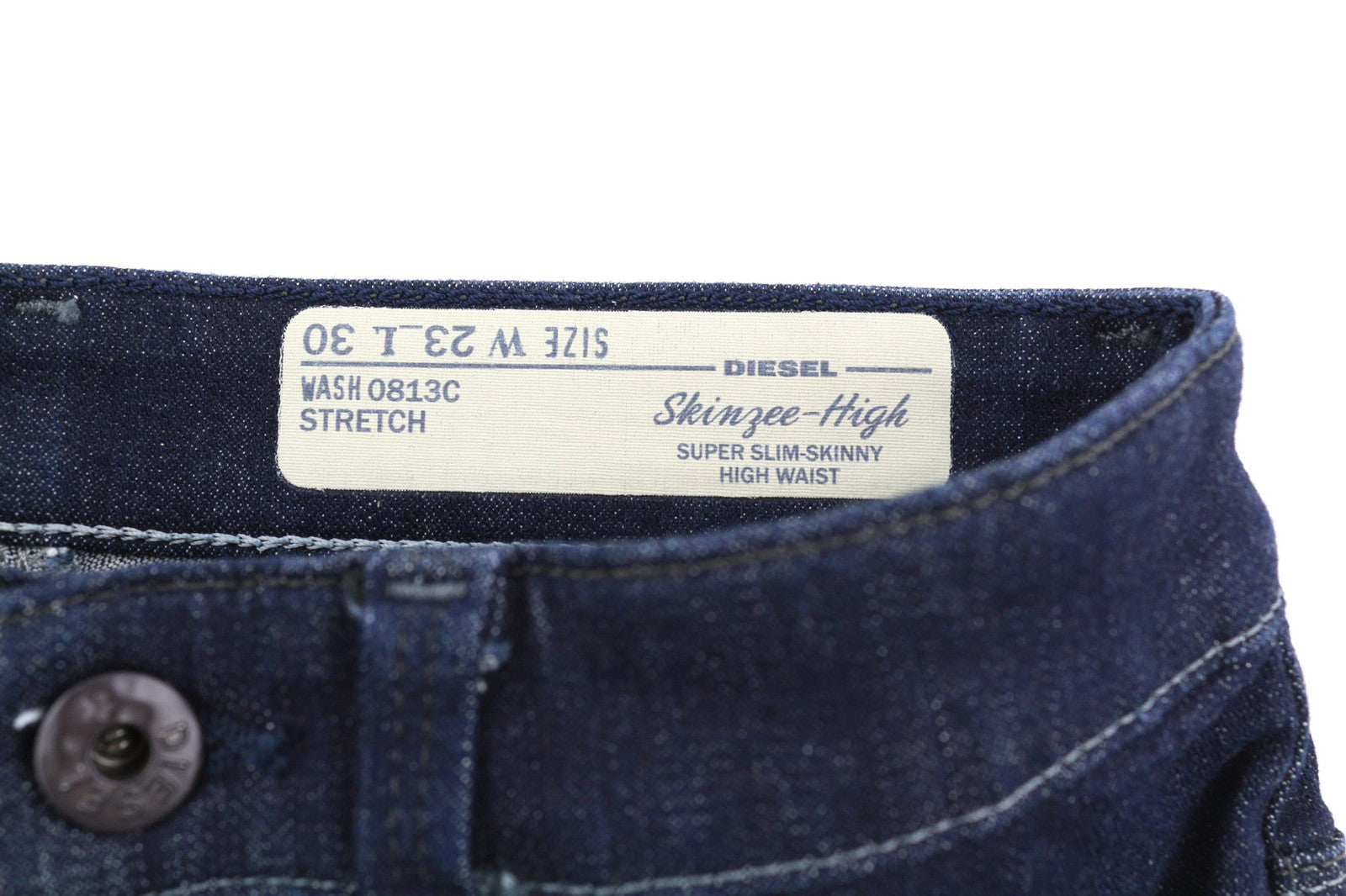 DIESEL Skinzee-High 0813C Womens Jeans W23/L30 Super Slim Skinny High Waist Zip